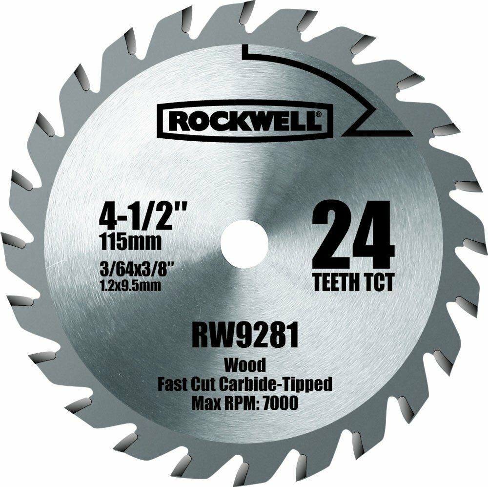 Rockwell Rw9281 4 1/2" Carbide Tipped 24t Compact Circular Saw Blade