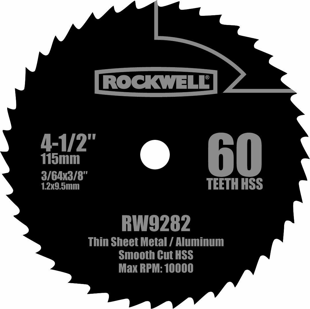 Rockwell Rw9282  4 1/2" High Speed Steel 60t Compact Circular Saw Blade