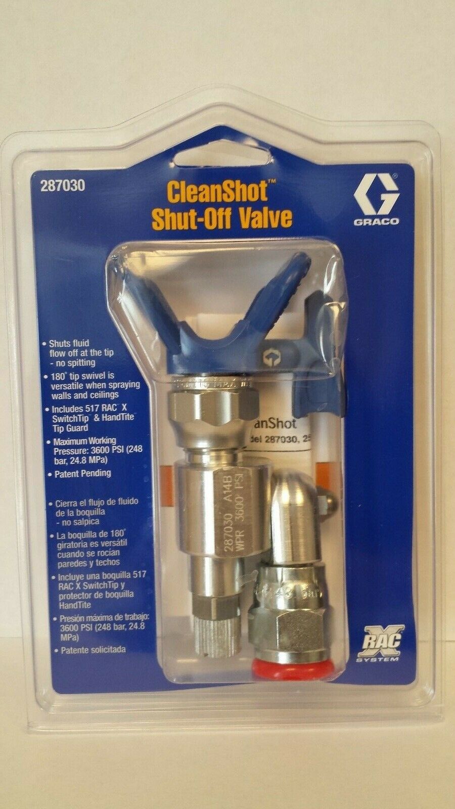 Clean Shot Shut-off Valve For Paint Gun Pole Extensions 287030 By Graco W/tip