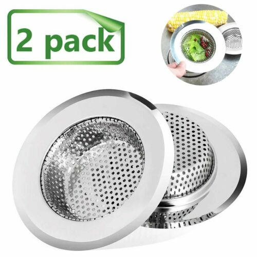 2 Pack 4.5" Kitchen Sink Strainer Stainless Steel Mesh Bath Drain Stopper Filter